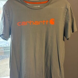 Carhartt Gray T-Shirt with Orange Logo